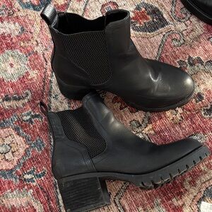 MIA Black Chunky Heel Ankle Booties